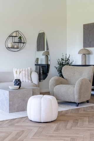 Pouf Paisley - Blanc - En polyester