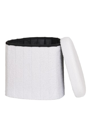 Pouf Medford - Blanc - En polyester