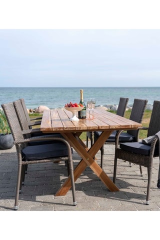 Table à manger de jardin en teck Murcia - 200 x 90 x 75 cm