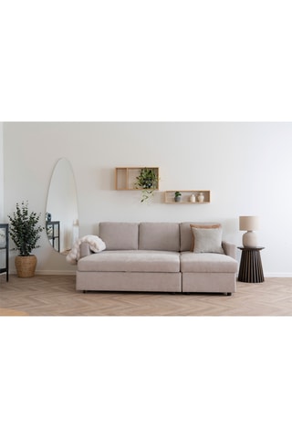 Canapé convertible Belfast - Beige – 3 places - En polyester