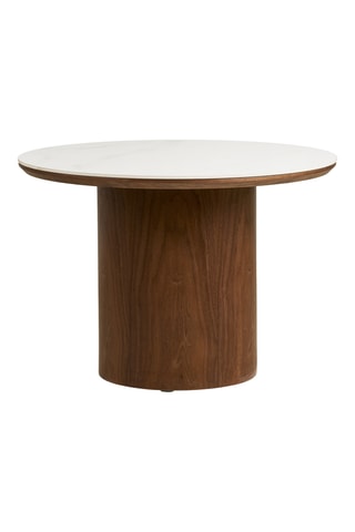 Table basse en céramique avec revêtement en frêne Noli - 60 x 42 x 60 cm