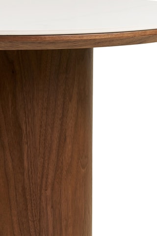 Table basse en céramique avec revêtement en frêne Noli - 60 x 42 x 60 cm