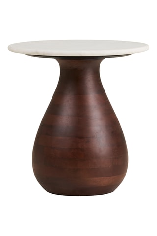 Table d'appoint en manguier et marbre Heide - 40 x 41 x 40 cm