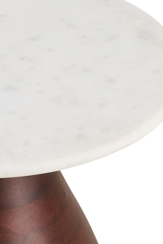 Table d'appoint en manguier et marbre Heide - 40 x 41 x 40 cm