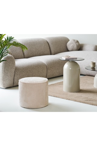 Pouf Taupo - Beige - Toucher velours