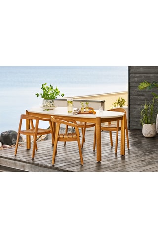 Table à manger en bois d'acacia Terracina - 210 x 76 x 95 cm