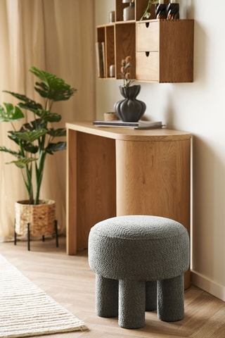 Pouf Canberra - Gris foncé - En polyester