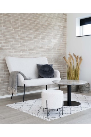 Pouf Alford - Blanc - En polyester