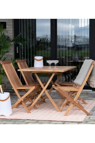 Table à manger de jardin en teck Oviedo - 120 x 80 x 75 cm