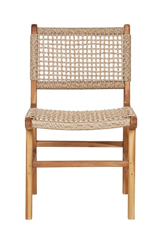 Chaise en teck et rotin Derby - 56 x 90 x 50 cm