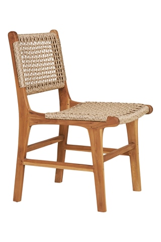 Chaise en teck et rotin Derby - 56 x 90 x 50 cm