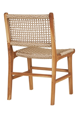 Chaise en teck et rotin Derby - 56 x 90 x 50 cm