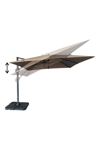 Parasol déporté carré Baza - Inclinable - Dimensions toile 295 x 295 cm