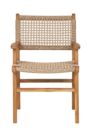 Chaise en teck et rotin Derby - 56 x 90 x 50 cm