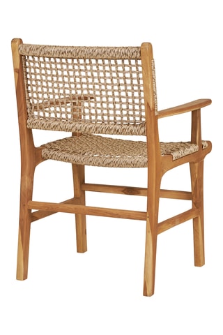 Chaise en teck et rotin Derby - 56 x 90 x 50 cm