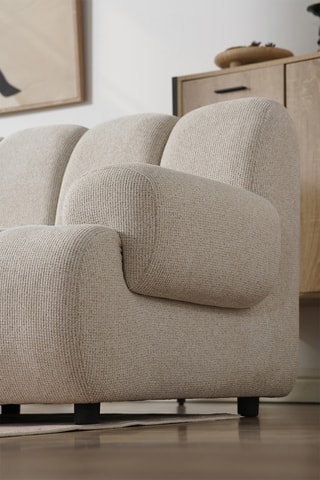 Canapé d’angle gauche Taza - Beige - 3,5 places - En polyester