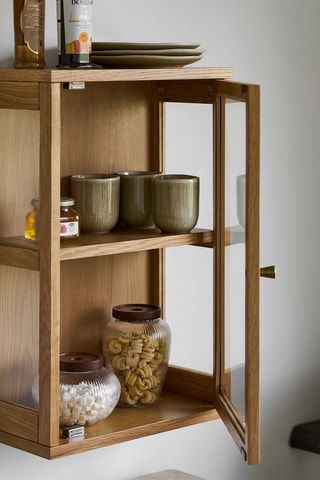 Vaisselier mural 1 porte en verre Zamora - 40 x 60 x 20 cm