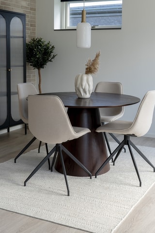 Table à manger avec revêtement en noyer Bolton - 120 x 75 x 120 cm
