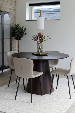 Table à manger avec revêtement en noyer Bolton - 120 x 75 x 120 cm