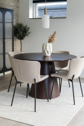 Table à manger avec revêtement en noyer Bolton - 120 x 75 x 120 cm