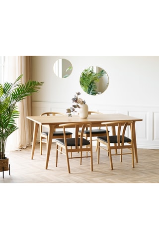 Table à manger extensible avec revêtement en chêne Darwin - 180/230 x 75 x 90 cm