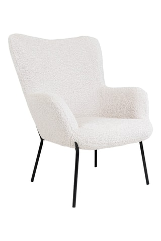 Fauteuil et repose pieds en pin Glasgow - Blanc – En polyester