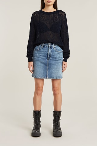 Pull Pointelle - Bleu marine