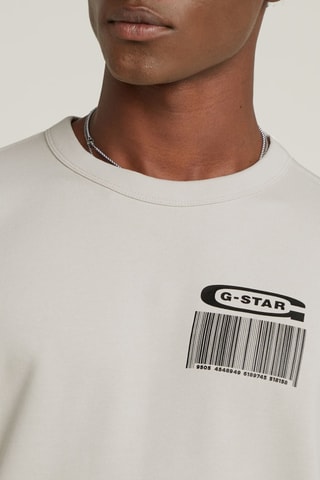 Pull en coton biologique Substance Back Graphic - Ecru