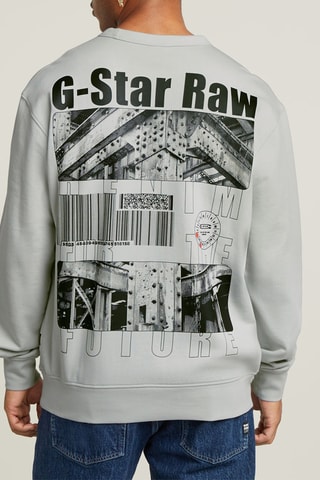 Pull en coton biologique Substance Back Graphic - Gris