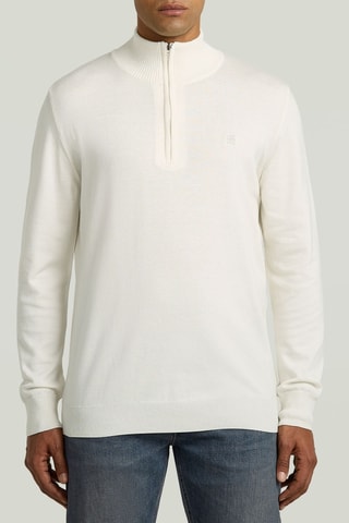 Pull regular en coton biologique Core - Blanc