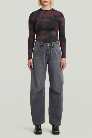 Jean loose  wide legs Eve low 3D - Gris