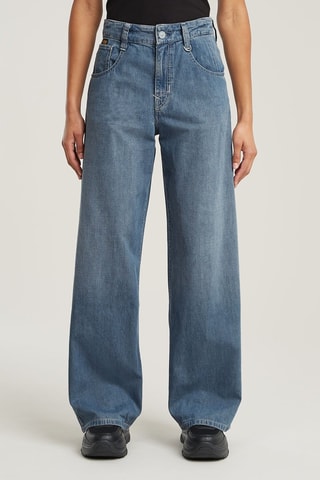 Jean loose taille haute Skater - Bleu