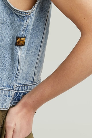 Veste sans manches en jean Shrunken - Ciel