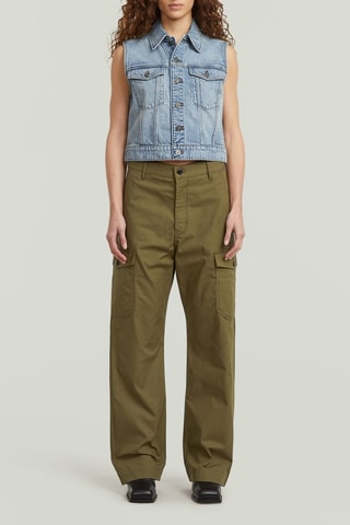 Veste sans manches en jean Shrunken - Ciel