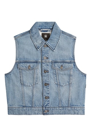Veste sans manches en jean Shrunken - Ciel