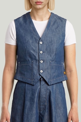 Veste sans manches en jean Summer - Bleu marine