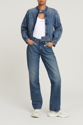 Veste en jean Short Moto - Bleu