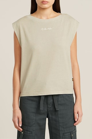 Top en coton biologique Mini G-Script - Ecru