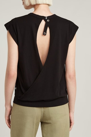 Top en coton biologique Open Back - Noir