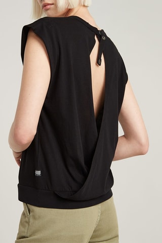 Top en coton biologique Open Back - Noir