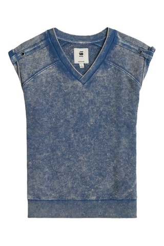 Top en coton biologique Washed - Bleu marine chiné