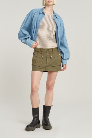 Top en coton biologique Eyben Strip - Vert foncé