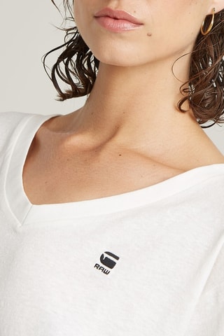 Top en coton biologique Open V-Neck - Ecru