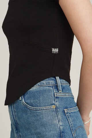 Top en coton biologique Corset - Noir