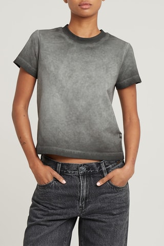 Top en coton biologique Boxy Micro - Noir chiné