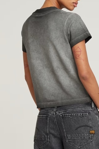 Top en coton biologique Boxy Micro - Noir chiné