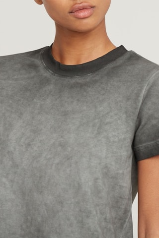 Top en coton biologique Boxy Micro - Noir chiné