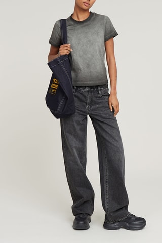 Top en coton biologique Boxy Micro - Noir chiné