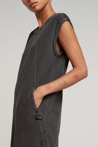 Robe droite en coton biologique Seam Detail - Noir