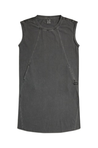 Robe droite en coton biologique Seam Detail - Noir